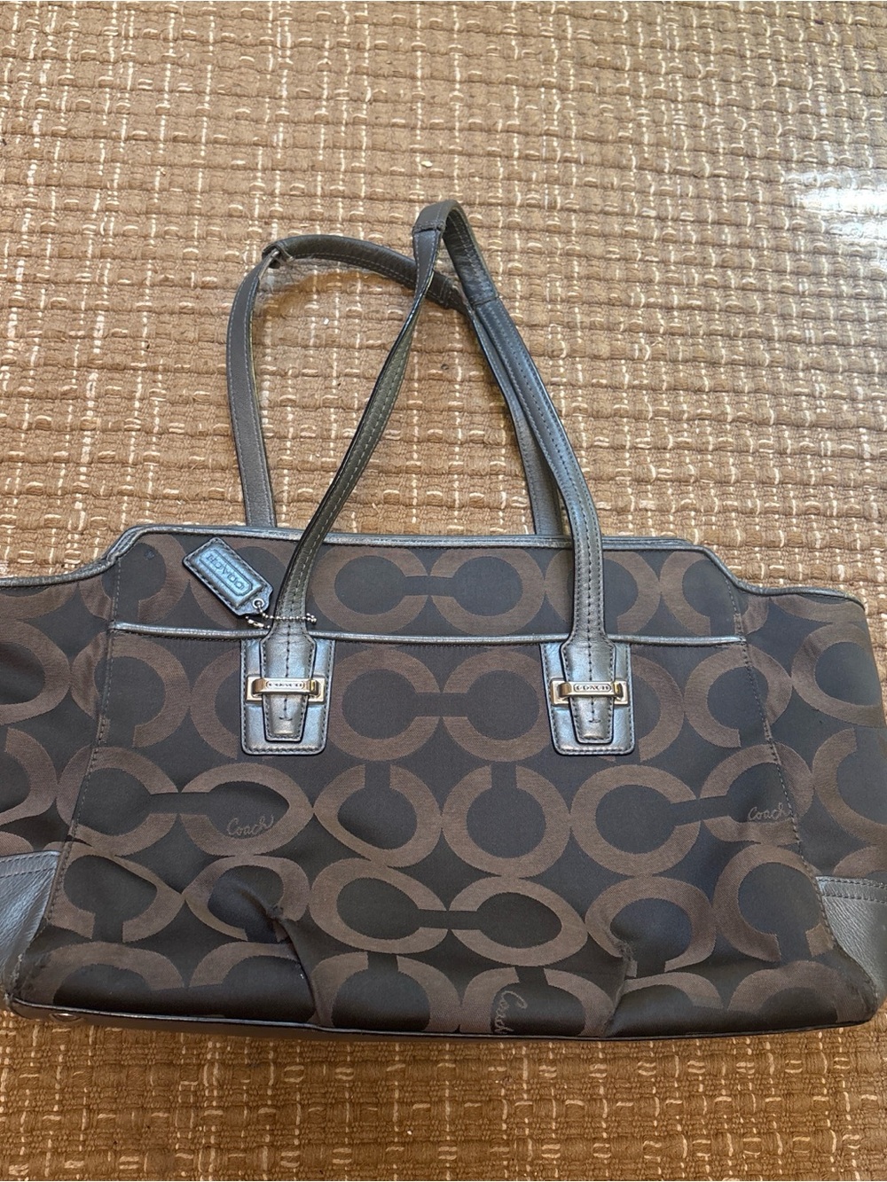 Coach Signature Canvas Tote in gray